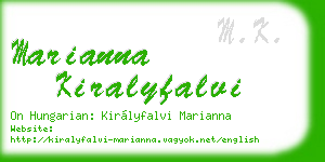 marianna kiralyfalvi business card